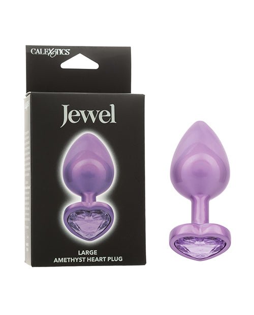 Jewel Amethyst Heart Butt Plug - Large, Purple | Shop Lowest Prices at Funlove.com