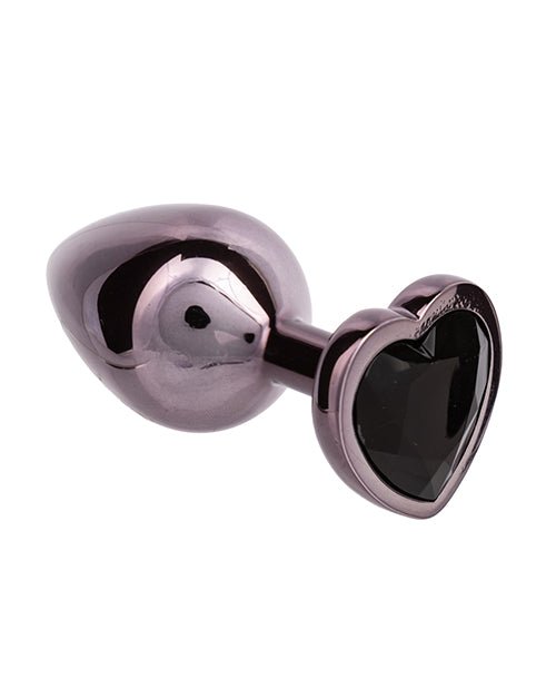 Jewel Black Diamond Heart Butt Plug - Large, Black | Shop Lowest Prices at Funlove.com