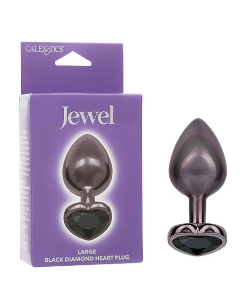 Jewel Black Diamond Heart Butt Plug - Large, Black | Shop Lowest Prices at Funlove.com