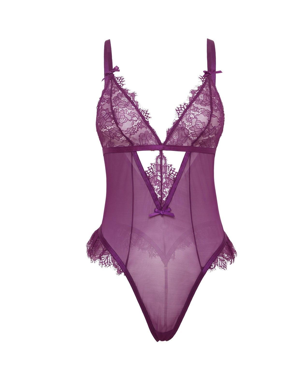 Katana Mesh & Lace Teddy - Purple | Shop Lowest Prices at Funlove.com