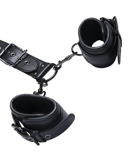 Kinky Play Box Locking Harness Collar to Wrist Restraints - Black | Shop Lowest Prices at Funlove.com