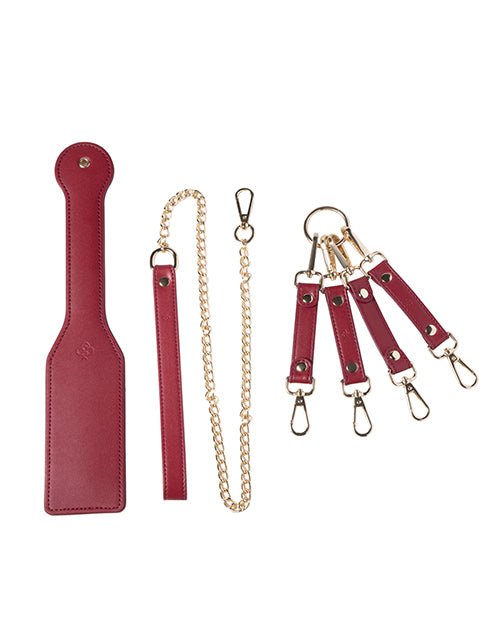 Kinky Play Box Red Passion 8 pc Set Bondage Kit - Red | Shop Lowest Prices at Funlove.com