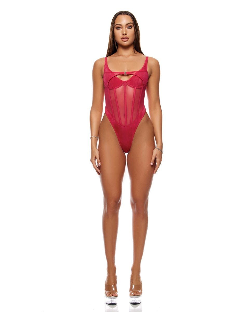 Layers To This Mesh and Knit Teddy - Pink LG | Shop Lowest Prices at Funlove.com