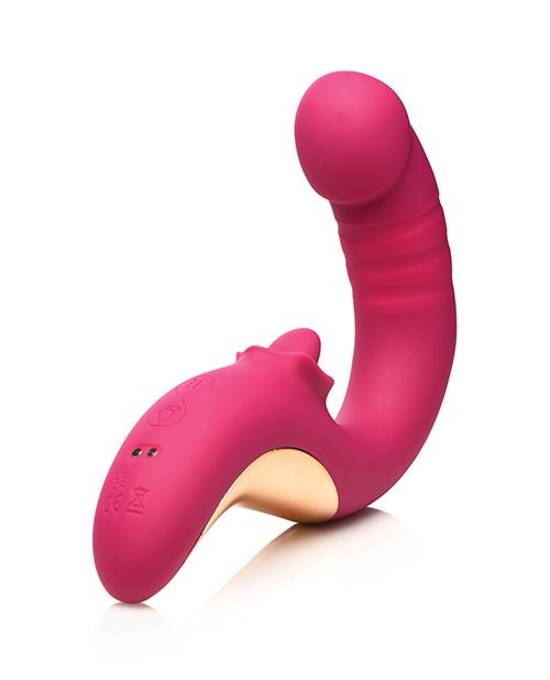 Lickgasm Tease & Please Thrusting & Licking Vibrator - Pink | Shop Lowest Prices at Funlove.com