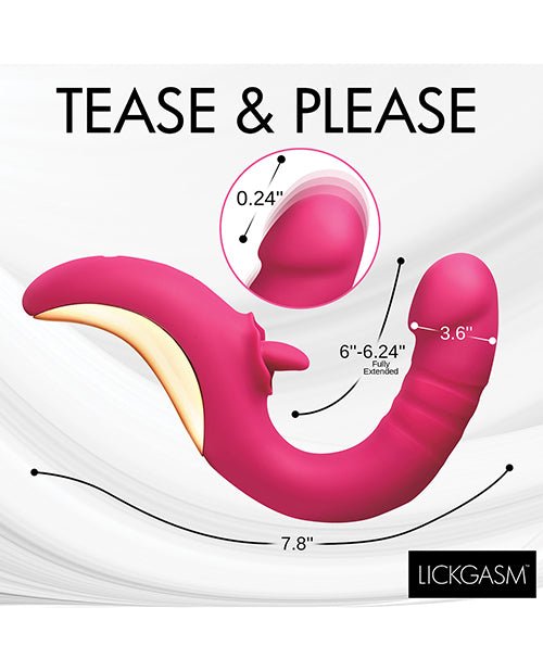 Lickgasm Tease & Please Thrusting & Licking Vibrator - Pink | Shop Lowest Prices at Funlove.com