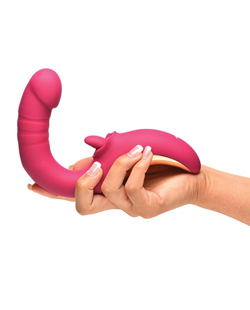Lickgasm Tease & Please Thrusting & Licking Vibrator - Pink | Shop Lowest Prices at Funlove.com