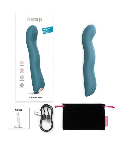 Love to Love Swap Tapping Vibrator - Teal Me | Shop Lowest Prices at Funlove.com