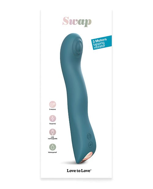 Love to Love Swap Tapping Vibrator - Teal Me | Shop Lowest Prices at Funlove.com