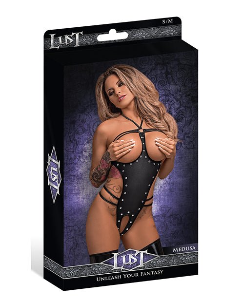 Lust Medusa Cupless & Crotchless G - string Teddy Black | Shop Lowest Prices at Funlove.com
