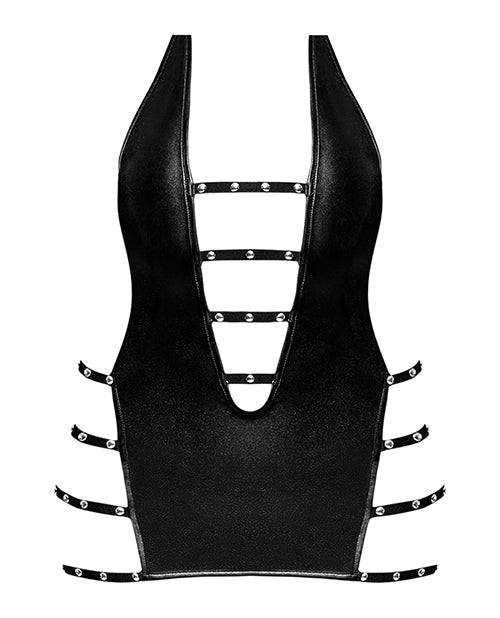 Lust Portia Mini Dress W/plush Elastic Strapping Black | Shop Lowest Prices at Funlove.com