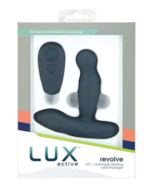 Lux Active Revolve 4.5" Rotating & Vibrating Anal Massager - Dark Blue | Shop Lowest Prices at Funlove.com