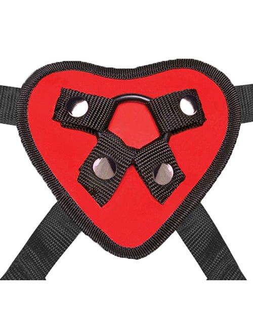 Lux Fetish 5" Dildo w/Red Heart Strap On Harness Set | Shop Lowest Prices at Funlove.com