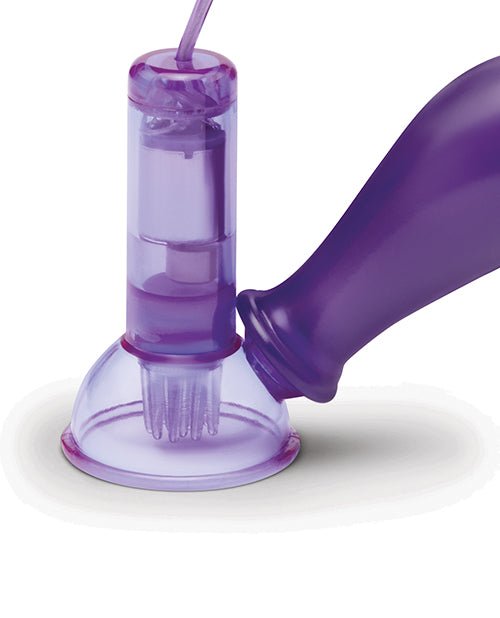 Lux Fetish Vibrating Nipple Suckers w/Wired Remote Control - Purple | Shop Lowest Prices at Funlove.com