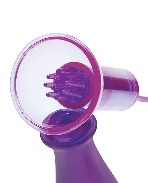 Lux Fetish Vibrating Nipple Suckers w/Wired Remote Control - Purple | Shop Lowest Prices at Funlove.com