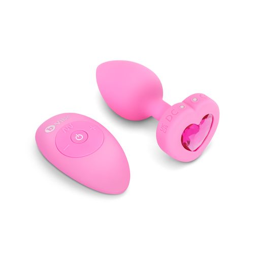 b-Vibe Vibrating Heart anal plug - Pink