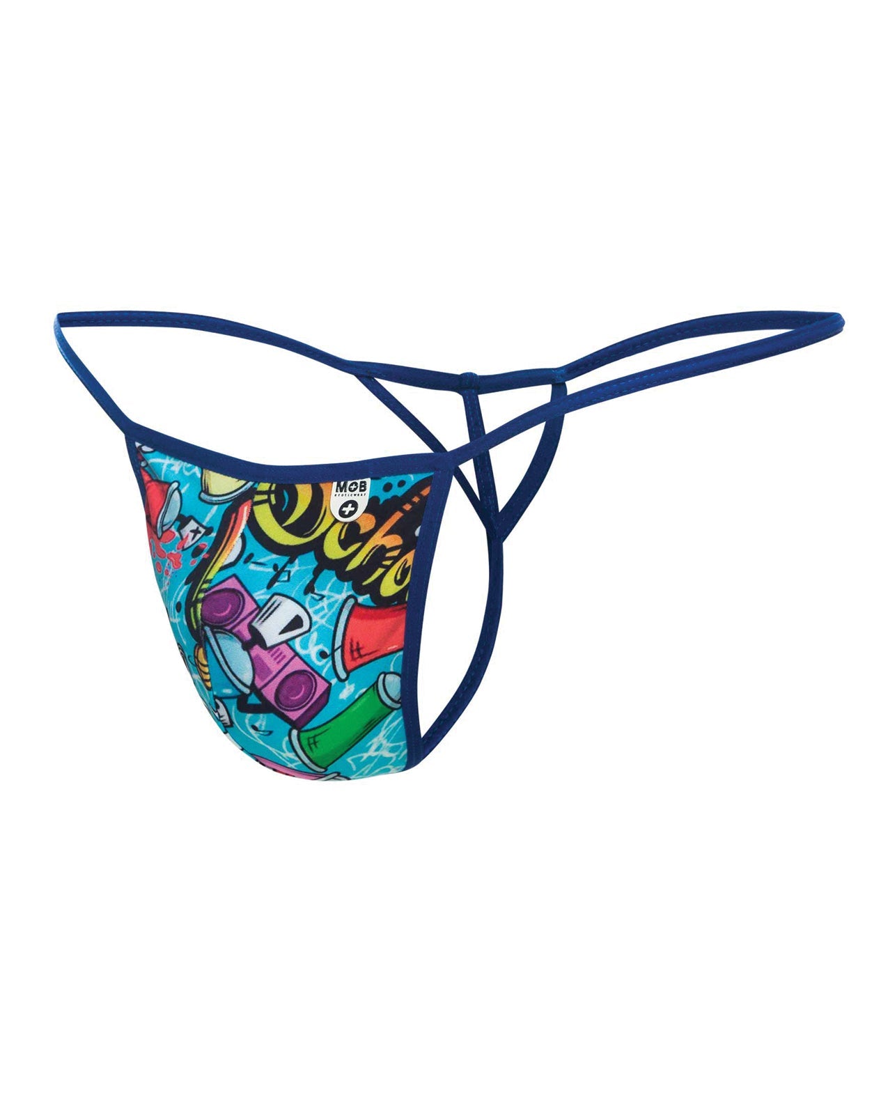 Male Basics Sinful Hipster Music T Thong G - String Blue Print XL | Shop Lowest Prices at Funlove.com