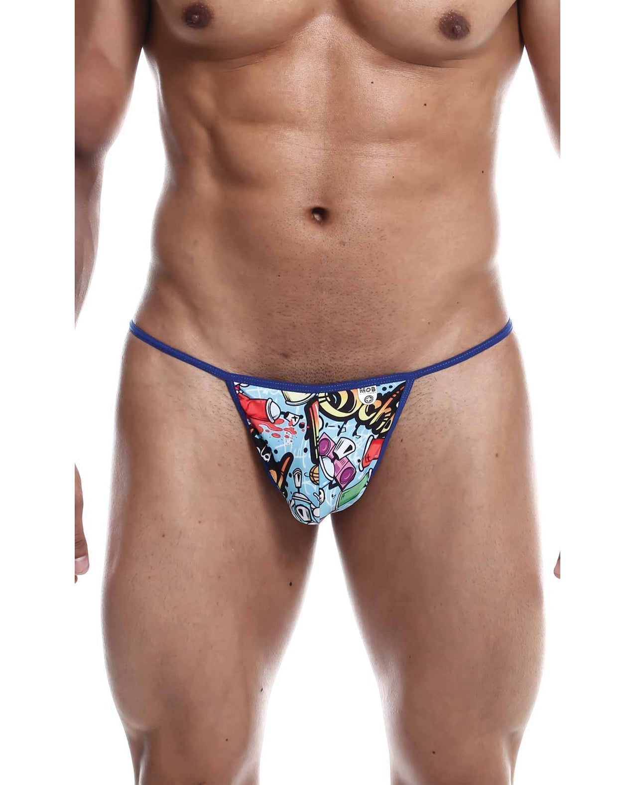 Male Basics Sinful Hipster Music T Thong G - String Blue Print XL | Shop Lowest Prices at Funlove.com