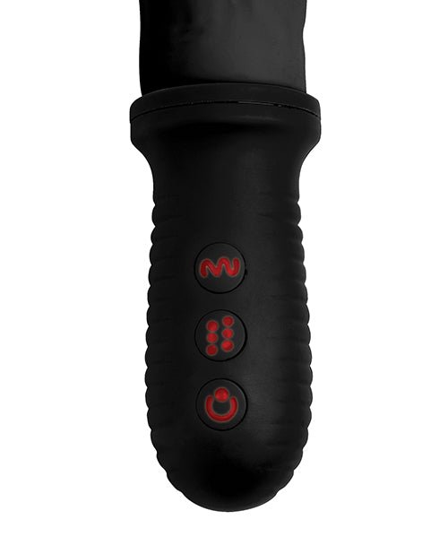 Master Series 8X Auto Pounder Vibrating & Thrusting Dildo w/Handle - Black | Shop Lowest Prices at Funlove.com