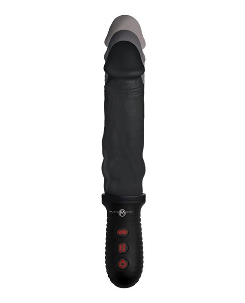 Master Series 8X Auto Pounder Vibrating & Thrusting Dildo w/Handle - Black | Shop Lowest Prices at Funlove.com