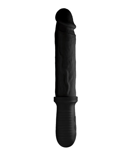 Master Series 8X Auto Pounder Vibrating & Thrusting Dildo w/Handle - Black | Shop Lowest Prices at Funlove.com
