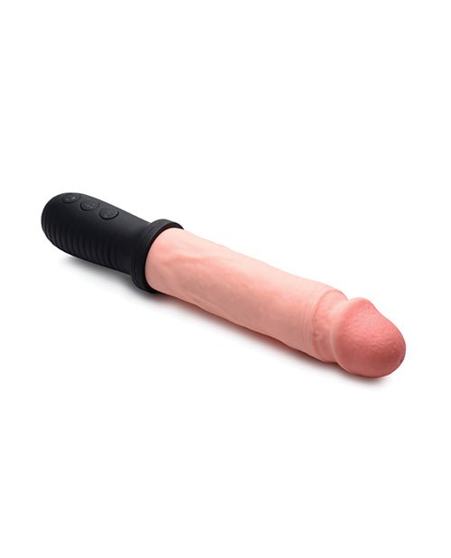 Master Series 8X Auto Pounder Vibrating & Thrusting Dildo w/Handle - Flesh | Shop Lowest Prices at Funlove.com