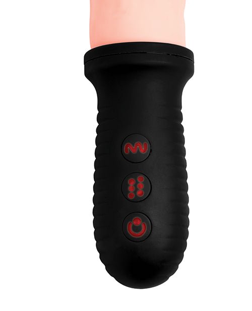 Master Series 8X Auto Pounder Vibrating & Thrusting Dildo w/Handle - Flesh | Shop Lowest Prices at Funlove.com