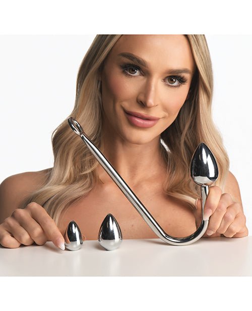 Master Series Anal Hook Trainer w/3 Plugs - Silver | Shop Lowest Prices at Funlove.com