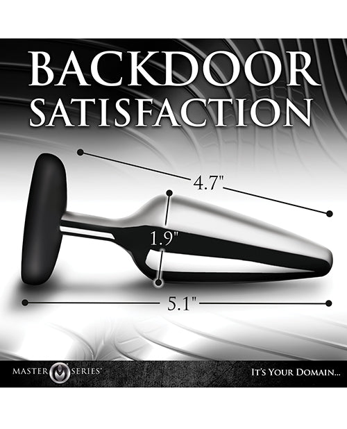 Master Series Butt Slut Metal & Silicone Butt Plug - Metal/Black | Shop Lowest Prices at Funlove.com