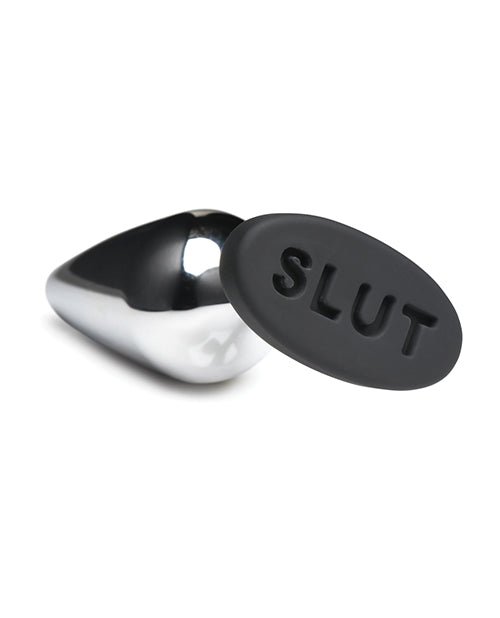 Master Series Butt Slut Metal & Silicone Butt Plug - Metal/Black | Shop Lowest Prices at Funlove.com