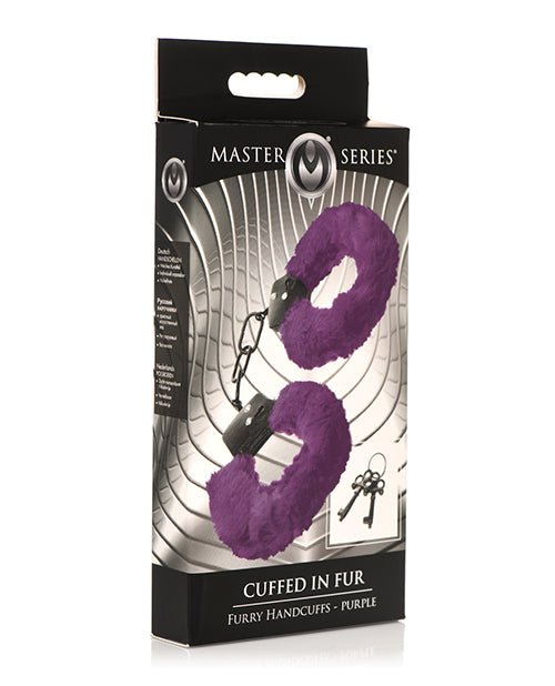 Master Series Cuffed in Furry Handcuffs - Purple | Shop Lowest Prices at Funlove.com