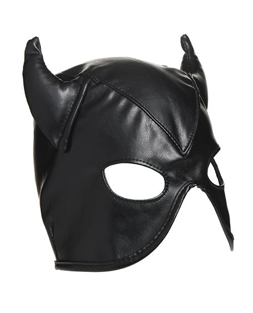 Master Series Dungeon Demon Bondage Hood w/Horns - Black | Shop Lowest Prices at Funlove.com