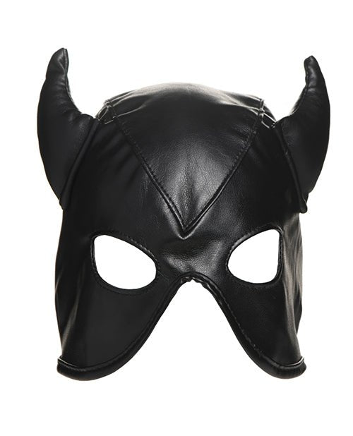 Master Series Dungeon Demon Bondage Hood w/Horns - Black | Shop Lowest Prices at Funlove.com
