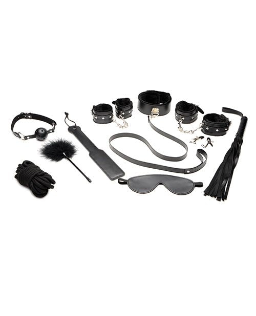 Master Series Hook Up 10pc Plush Bondage Set - Black | Shop Lowest Prices at Funlove.com