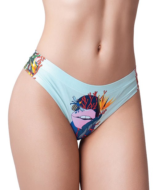 Mememe Botanic Panic Lips Printed Thong SM | Shop Lowest Prices at Funlove.com