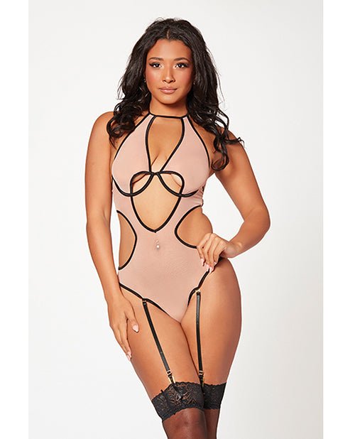 Mesh Cut Out Halter Teddy | Shop Lowest Prices at Funlove.com