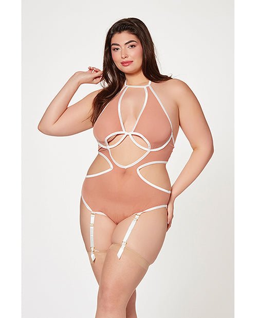 Mesh Cut Out Halter Teddy | Shop Lowest Prices at Funlove.com