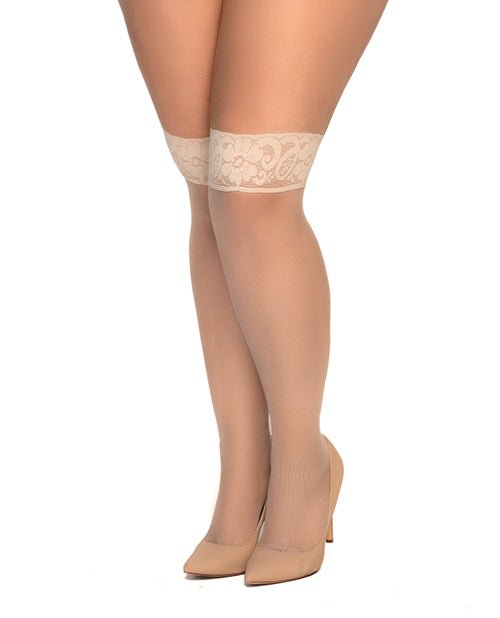 Mesh Thigh High Stockings Nude | Shop Lowest Prices at Funlove.com
