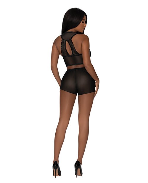 Modern Romance Tie Front Halter & Tap Pant Black L/XL | Shop Lowest Prices at Funlove.com