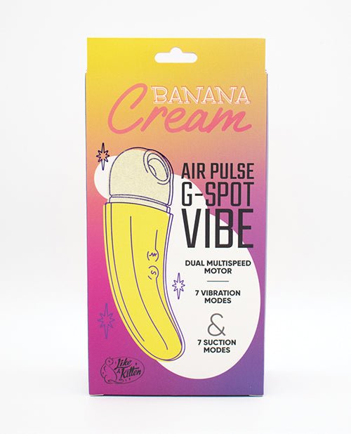Natalie's Toy Box Banana Cream Air Pulse & G - Spot Vibrator - Yellow | Shop Lowest Prices at Funlove.com