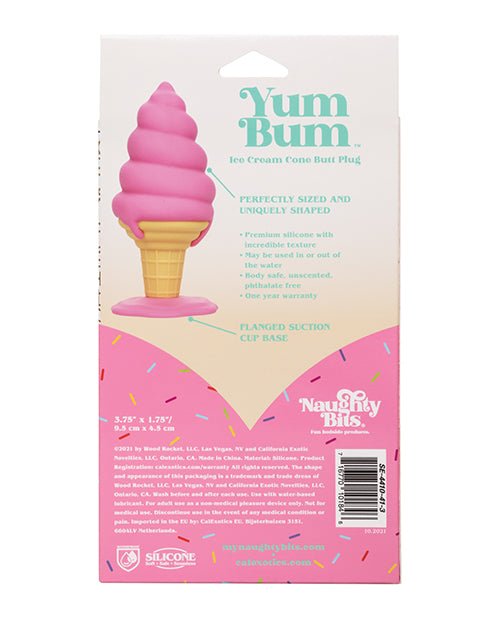 Naughty Bits Yum Bum Ice Cream Cone Butt Plug - Pink | Shop Lowest Prices at Funlove.com