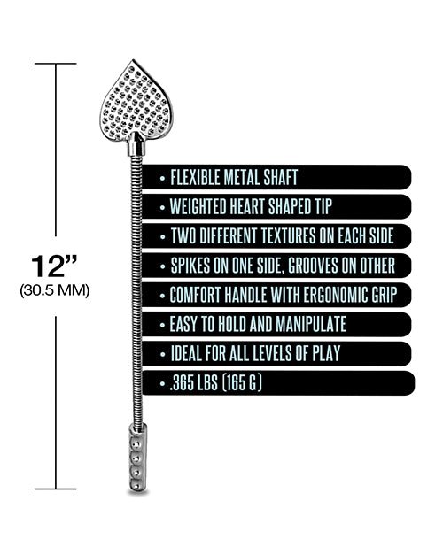 Nixie Flaming Heart Riding Crop - Silver | Shop Lowest Prices at Funlove.com