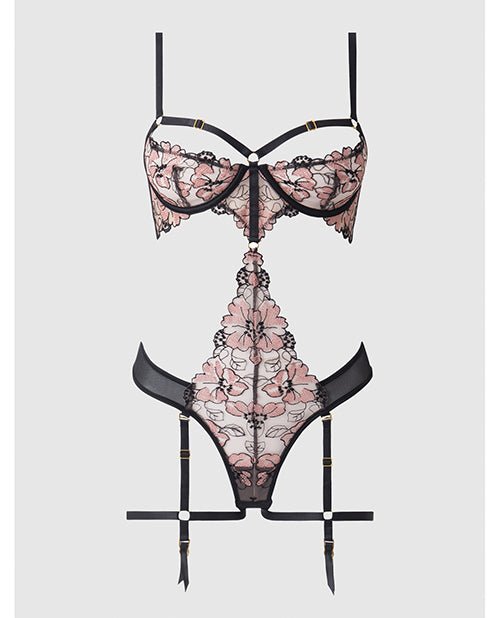 Nova Lace Teddy w/Garters - Black MD | Shop Lowest Prices at Funlove.com