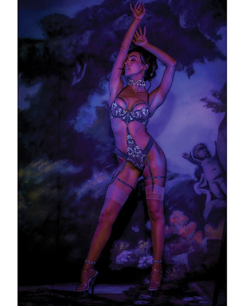 Nova Lace Teddy w/Garters - Jade Blue XL | Shop Lowest Prices at Funlove.com