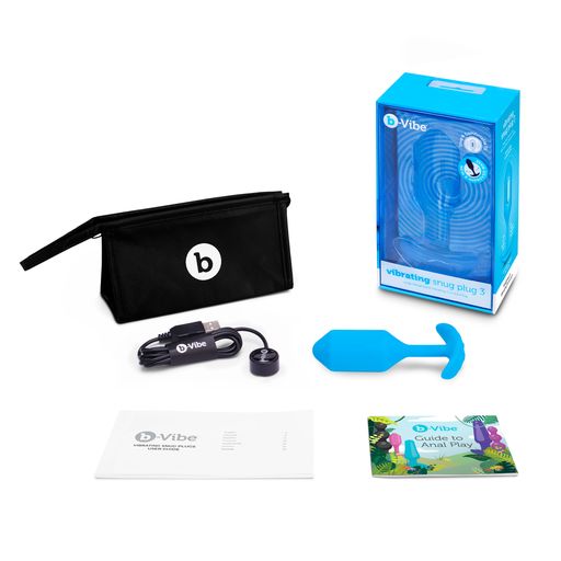 b-Vibe Vibrating weighted Snug anal plug 3 - Blue 
