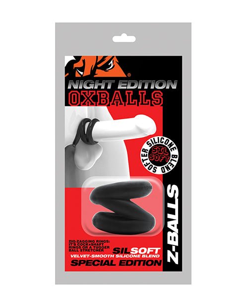 Oxballs Z - Balls Zig Zag Cock Ring & Ball Stretcher - Special Edition Night | Shop Lowest Prices at Funlove.com