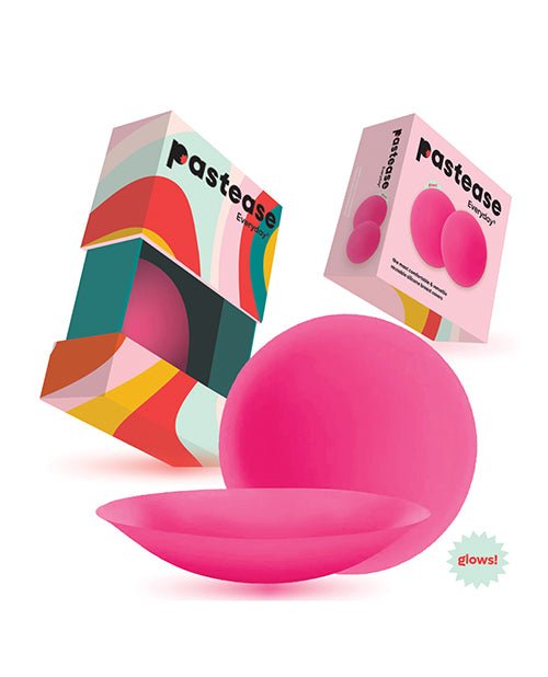 Pastease HALOS Silicone Nipple Covers w/Travel Box - Neon Pink D+ Cup 10 or More Uses | Shop Lowest Prices at Funlove.com