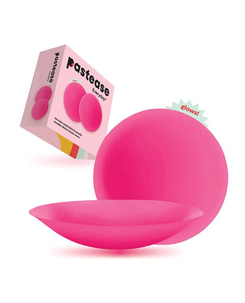Pastease HALOS Silicone Nipple Covers w/Travel Box - Neon Pink D+ Cup 10 or More Uses | Shop Lowest Prices at Funlove.com