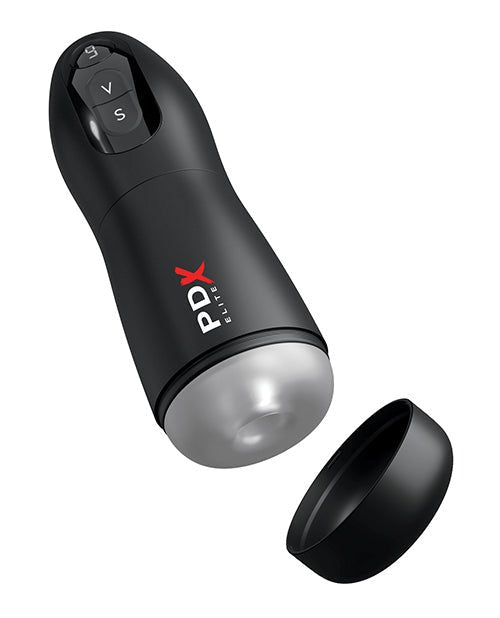PDX Elite Suck - O - Matic Vibrating Stroker - Frosted/Black | Shop Lowest Prices at Funlove.com