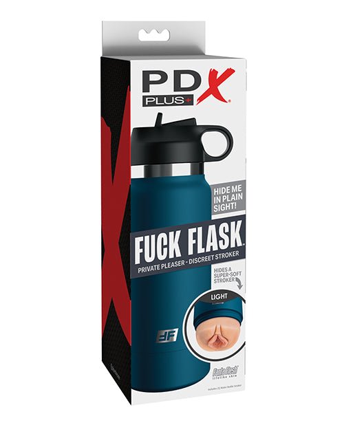 PDX Plus Fuck Flask Private Pleaser Stroker - Light/Blue | Shop Lowest Prices at Funlove.com