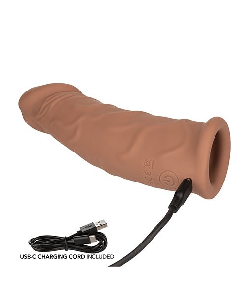 Performance Maxx 7" Vibrating Penis Extension - Brown | Shop Lowest Prices at Funlove.com